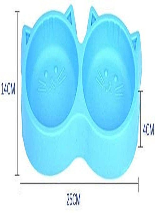 Pups&Pets Pet Feeding Bowl - Cat Face Shaped Double Food and Water Bowl for Dogs and Cats (Multi Color) - Pack of 1 - Image 5